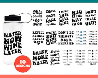 Water Intake Tracker Retro SVG Bundle, Water Bottle Tracker, Fitness & Hydration SVG, Drink More Water Motivation, Water Tracker PNG, Cricut