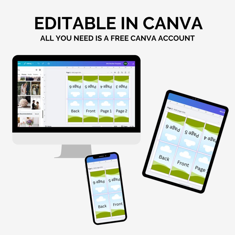 Editable Booklet Canva Template, Foldable DIY Book, Easy Drag & Drop ...