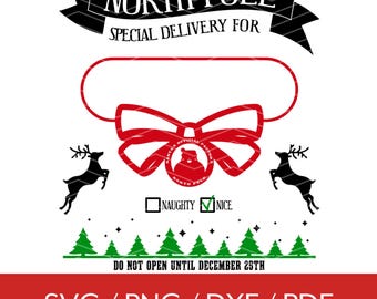 Correo de Papá Noel del Polo Norte Svg, Svg del Polo Norte, Svg de correo urgente, Svg de sello navideño, Svg de saco de Papá Noel, Svg de etiqueta navideña, Correo del Polo Norte Png