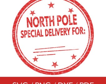Correo de Papá Noel del Polo Norte Svg, Svg del Polo Norte, Svg de correo urgente, Svg de sello navideño, Svg de saco de Papá Noel, Svg de etiqueta navideña, Correo del Polo Norte Png