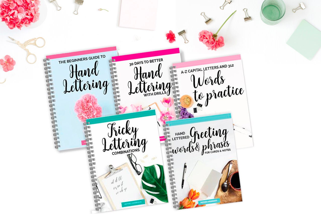 Hand Lettering Pack Hand Lettering Bundle | Learn Brush Lettering | Modern Calligraphy for ...