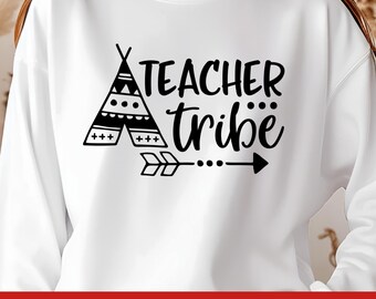 Teacher Tribe SVG, Teacher Life PNG, Back to School, Teacher Appreciation Clipart, Funny Teacher Quotes, Teacher Gift Idea, Cut File Cricut
