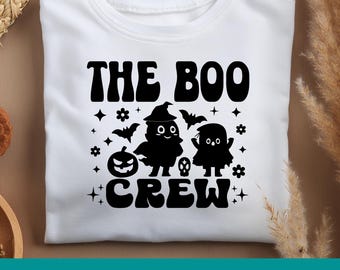 The Boo Crew Svg, Halloween Quote SVG, Retro Spooky Season SVG, Vintage Halloween Png, Trendy Halloween Clipart, Cut File Cricut Silhouette