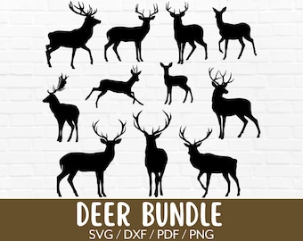 Deer Svg, Deer Png, Deer Antlers Svg, Deer Hunting Svg, Deer Head SVG, Buck Rack Svg, Reindeer Svg Png Cut File Clip Art Cricut & Silhouette