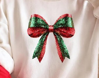 Coquette Christmas png, Coquette Bow png, Christmas Girly png, Glitter Bow png, Sequins Holiday png, Merry xmas Retro Christmas png Disco