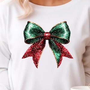 Coquette Christmas png, Coquette Bow png, Christmas Girly png, Glitter Bow png, Sequins Holiday png, Merry xmas Retro Christmas png Disco
