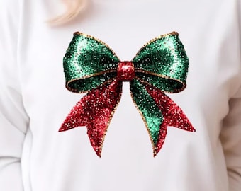 Coquette Christmas png, Coquette Bow png, Christmas Girly png, Glitter Bow png, Sequins Holiday png, Merry xmas Retro Christmas png Disco