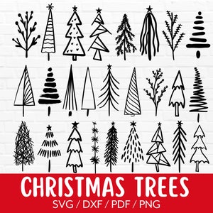 Christmas Trees Svg Bundle, Minimalistic Christmas Tree Scandinavian Christmas Dfx, Clipart, Png, Plotter file, Cut file Cricut & Silhouette