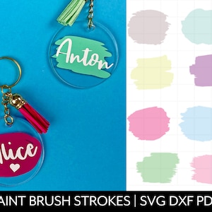 Pinselstrich svg, Pinselstrich svg, Schlüsselringmuster, Paint Splatter svg, Schlüsselbund svg, Aquarell, SVG-Dateien für Cricut & Silhouette