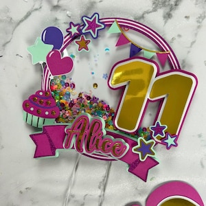 Cake Topper Shaker SVG, Digital Download for Cricut, Layered Template for Birthday Party Decor, 3D Cupcake Decoration, Instant Download