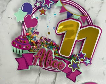 Taarttopper Shaker SVG, digitale download voor Cricut, gelaagde sjabloon voor verjaardagsfeestje decor, 3D cupcake decoratie, Instant Download
