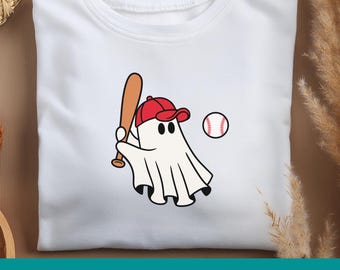Cute Baseball Ghost SVG, Ghost Sport Halloween Svg, Ghost Clipart, Trendy Halloween Sublimation, Ghost Boo Png, Cut File Cricut Silhouette