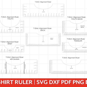 T-shirt liniaal SVG, borduurwerk logo plaatsing gidsen, Alignment Tool bundel, shirt plaatsing gids, gesneden bestandsontwerpen voor Cricut & silhouet