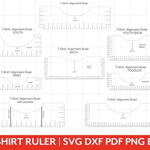 T-shirt Graphic Alignment Guide, Tshirt Alignment Tool SVG for Cricut,glowforge,dxf  for Silhouette, T-shirt Placement Guide, Shirt Ruler SVG 