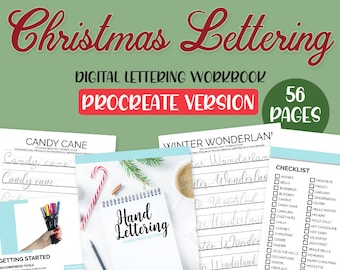 Hand Lettering Christmas | Holiday Brush Lettering Practice Workbook for Beginners | Calligraphy | Instant Download