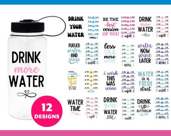 Water Level Tracker SVG Bundle, Water Bottle PNG, Hydration Tracker Cut Files, Fitness Water Intake DXF, Drink Your Water Instant Download