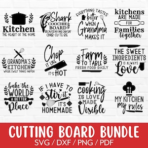 Cutting Board SVG Bundle, Funny Kitchen Tray, Plate, Chopping Board, Kitchen Towel, Pot Holder, Kitchen Decor, Baking Svg File for cricut