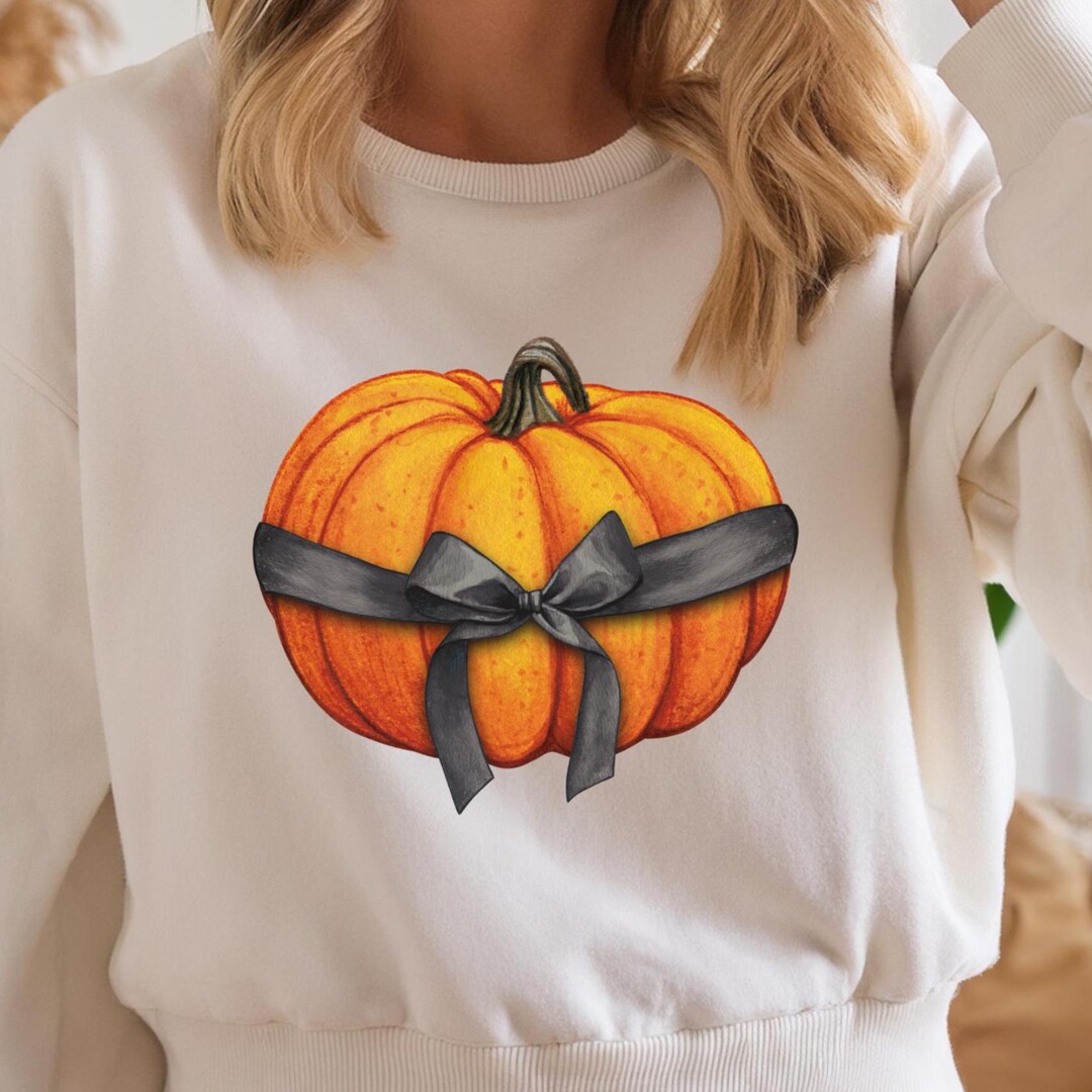 Retro Halloween Pumpkin Png, Coquette Black Bow Png, Fall Png, Spooky ...