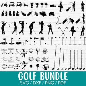 Golf SVG Bundle, Golf Monogram Design, Golf Ball PNG, Golf Dad Cut Files, Golf Tshirt Designs, Golf Clipart, SVG for Cricut & Silhouette