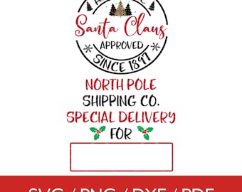 Correo de Papá Noel del Polo Norte Svg, Svg del Polo Norte, Svg de correo urgente, Svg de sello navideño, Svg de saco de Papá Noel, Svg de etiqueta navideña, Correo del Polo Norte Png