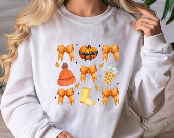 Retro Herbst Grundlagen Png, Retro Herbst Kürbis Bogen Png, Herbst Kokette Bogen PNG, Herbst Shirt Png, Herbst Girly Png, Mädchen Herbst Sublimationsentwurf