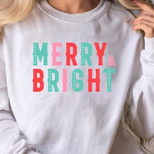 Merry and Bright Png, Merry and Bright Sublimation Png, Retro Pink Christmas Png, Retro Christmas Sublimation, Girly Xmas, Holiday Clipart