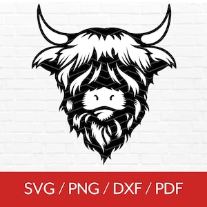 Highland Cow SVG, Highland Cow Clipart Png, Baby Highland Cow Vector, Cow Silhouette, Sublimation Design, Cut File for Cricut & Silhouette