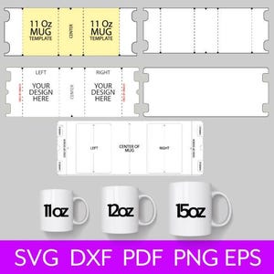 11, 12, 15 oz Sublimationsbechervorlagen-Bundle, Full Wrap-Bechervorlage, Sublimations-Cricut-Becherpressenvorlage, Bechervorlage SVG-Cricut