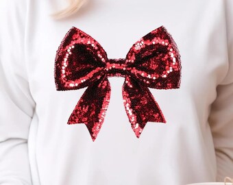 Sequins Coquette Christmas Bow png, Coquette Bow png, Christmas Girly png, Glitter Bow png, Holiday png Merry xmas Retro Christmas png Disco