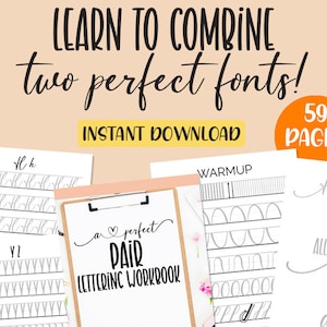 Brush Lettering Druckbare Handlettering Arbeitsblätter | Hand Lettering Übungsblätter für Anfänger | Kalligraphie | Sofort Download