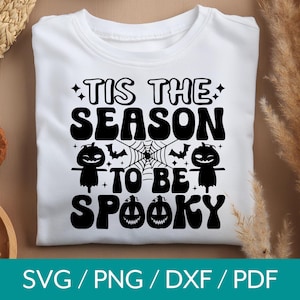 To sezon na upiorne Svg, cytat z Halloween SVG, retro upiorny sezon Png, modne popularne Halloweenowe cliparty, plik do cięcia Cricut Silhouette