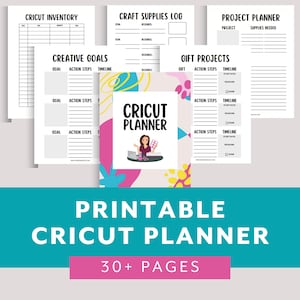 Classeur de projet Cricut Craft, planificateur de projet PDF imprimable | Aide-mémoire pour Cricut Maker, Cricut Explore, Cricut Joy | Téléchargement instantané