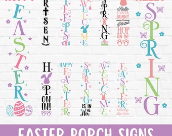 Easter Porch Signs Svg Bundle, Spring Home Sign Svg, Easter Bunny Svg, Welcome Sign, Farmhouse Hello Porch Sign For Cricut