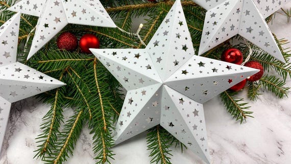 Christmas Star Svg | Paper Star Christmas Light Garland Svg | 3D Star  Template, Winter Paper Decoration | SVG Files for Cricut & Silhouette - Etsy