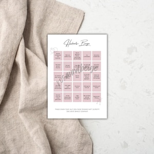 Wedding Bingo | Wedding Game for Guests | Find the Guest | Canva Template | Printable Template | Pink | A5
