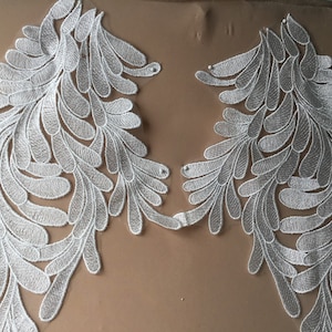 Ivory , Lace for Wedding Dresses, Lace, Applique, Wedding Applique, Floral Lace Applique, Floral Lace Applique for Wedding Dresses