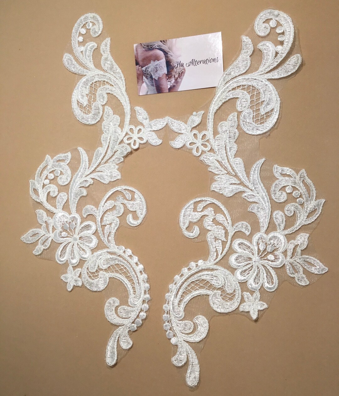 Lace Applique.ivory.lace French. High Quality .lace for Wedding Dresses ...