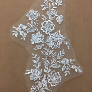 Sequins.Lace Applique, ivory,Lace for Wedding Dresses, Lace, Applique, Wedding Applique, Floral Lace Applique,