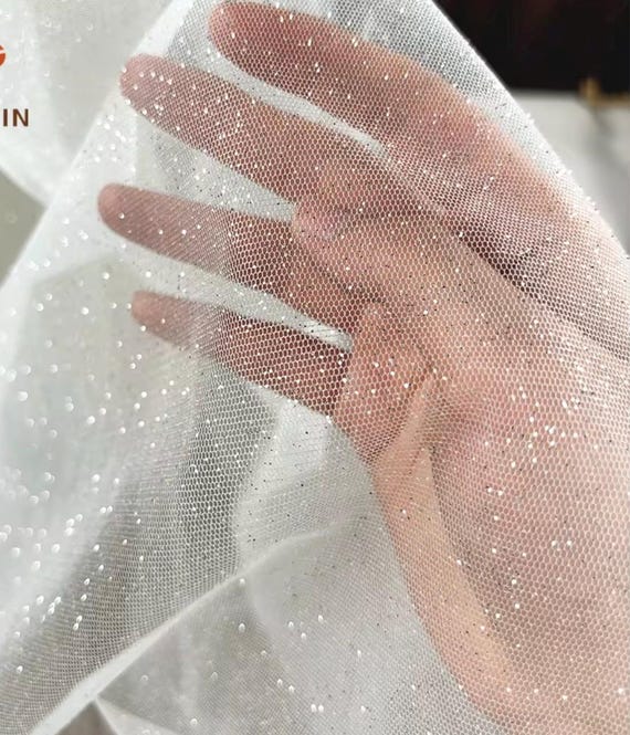 Glitter,light Ivory Luxury Shining Silver Sequins Powder Spraying Glued  Glitter Will Fall Off.tulle Fabric Shimmer Mesh Fabric Wedding Dress - Etsy
