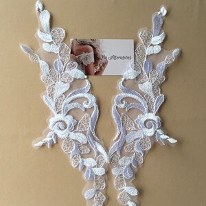 White.Lace Applique, Lace for Wedding Dresses, Lace, Applique, Wedding Applique, Floral Lace Applique,