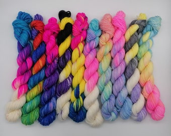 Full Pride miniset - the whole rainbow! Hand dyed yarn - DK - Double knit - Merino Wool - 100% wool - natural fiber - Flags - lgbtq