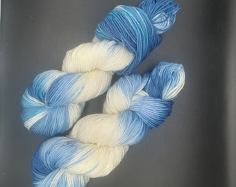 Cloudwatching - Hand dyed yarn - DK - Double knit - Merino Wool - 100% wool - natural fiber - yarn - Blue