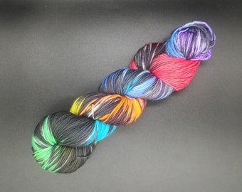 Half Way - Autumn Equinox - bright rainbow - Hand dyed yarn - DK - Double knit - Merino Wool - 100% wool - natural fiber - Variagated -