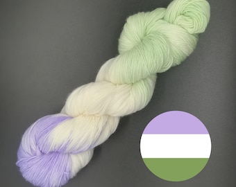 Queerly the best! - Genderqueer pride - DK - Double knit - Merino Wool - 100% wool - natural fiber - Variagated - Rainbow - lgbtq