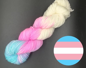 Trans Pride - True colours - DK - Double knit - Merino Wool - 100% wool - natural fiber - Variagated - Rainbow - lgbtq