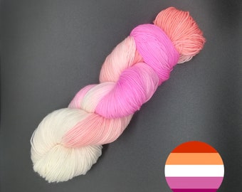 WLWool - lesbian pride - DK - Double knit - Merino Wool - 100% wool - natural fiber - Variagated - Rainbow - lgbtq