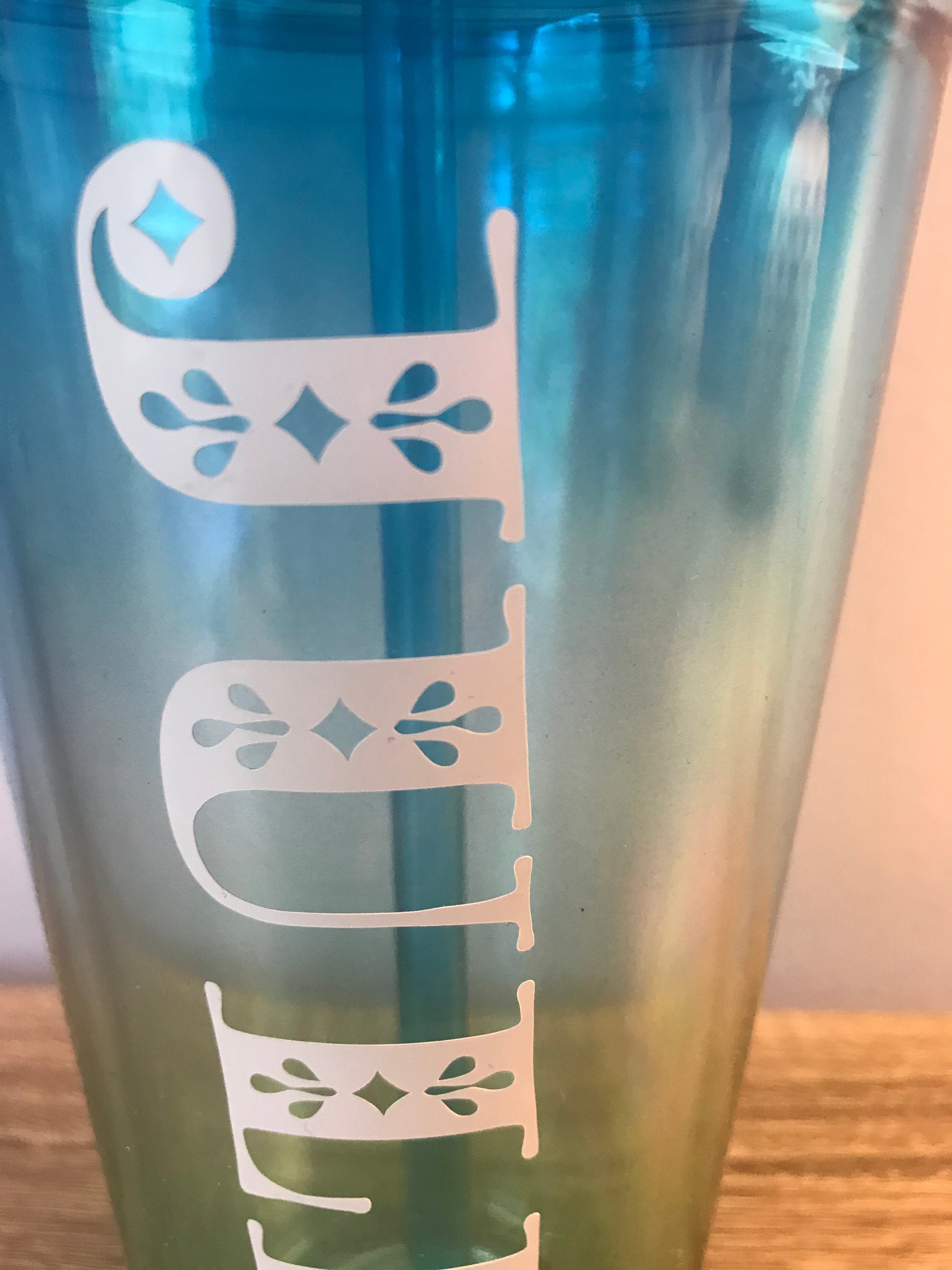 Custom plastic tumbler with straw Etsy