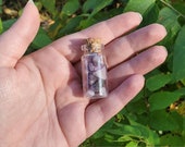 Mini Jar of Crystals, Tumbled Amethyst, Healing Crystals, Glass Alter Jar