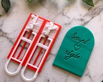 Script Style Font Cookie Fondant Stamp Set