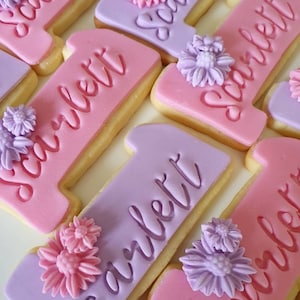 Juego de sellos de fondant para galletas con fuente grande y estilo cursivo